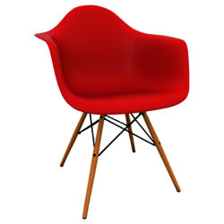 Vitra Eames DAW 43cm Armchair Classic Red / Light Wood